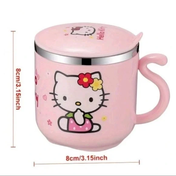 Hello Kitty Pink Mug with Lid - Picture 3 of 3